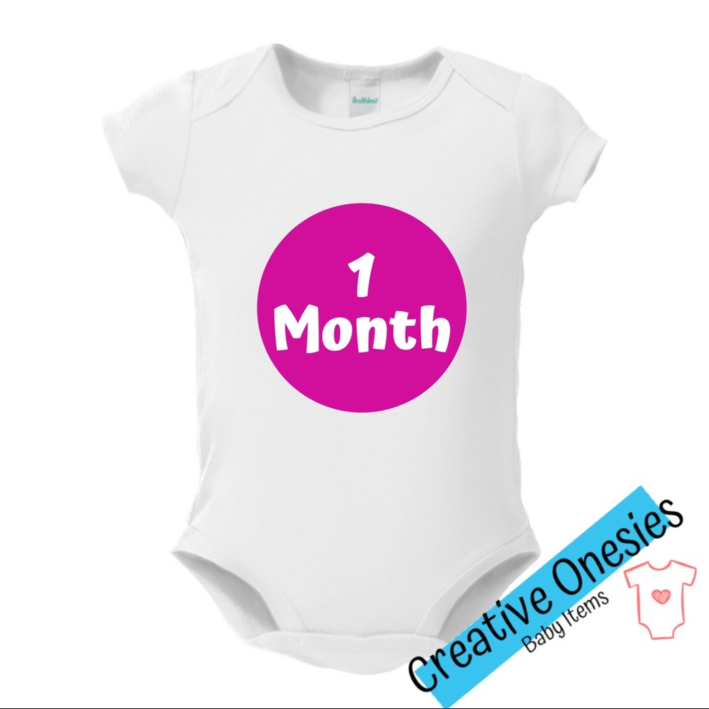 Baby girls 1 month old celebration onesie